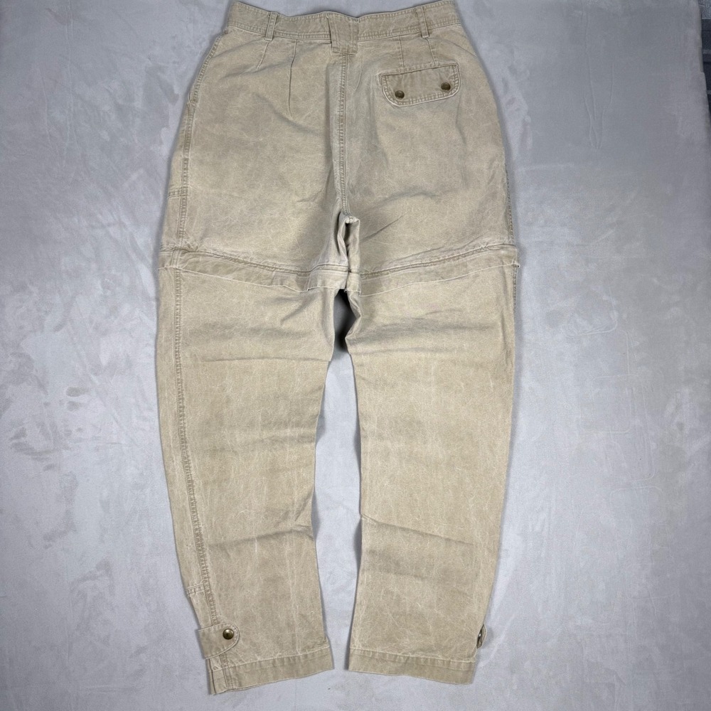 90s Womens Cabela's Convertible Zip Off Cargo Utility Hiking Pants Khaki 16